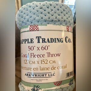 Blue Coral Fleece Throw Blanket.  50”X60”
